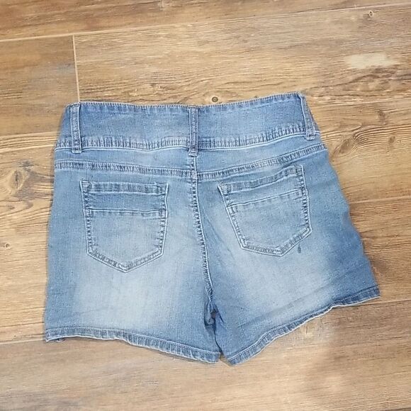 d. jeans Women's Light Blue Denim Shorts Size 6 Stretch Rolled Hem Bermuda Jorts - Picture 6 of 6